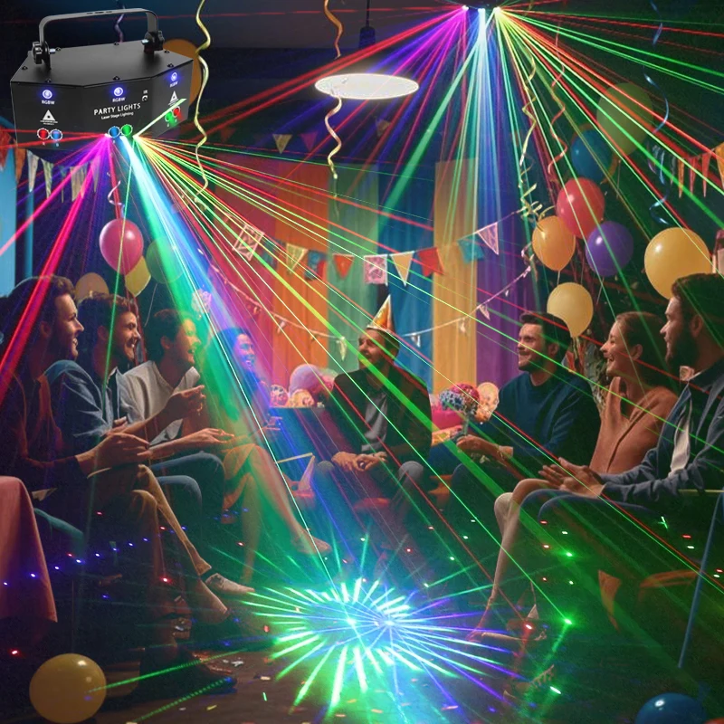

HCWE New disco light 9-Eyes RGB Projector Laser Beam Disco DJ Stage Lighting Dispatch No Tax for Bar Show Concert Events