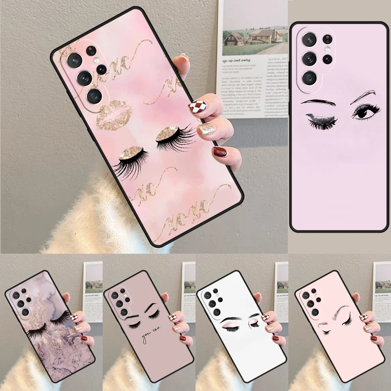 Eyelash Makeup Phone Case for Samsung Galaxy note 10 pro S26 Ultra S23 S24 FE S25 S21 S22 PLUS shockproof Cove