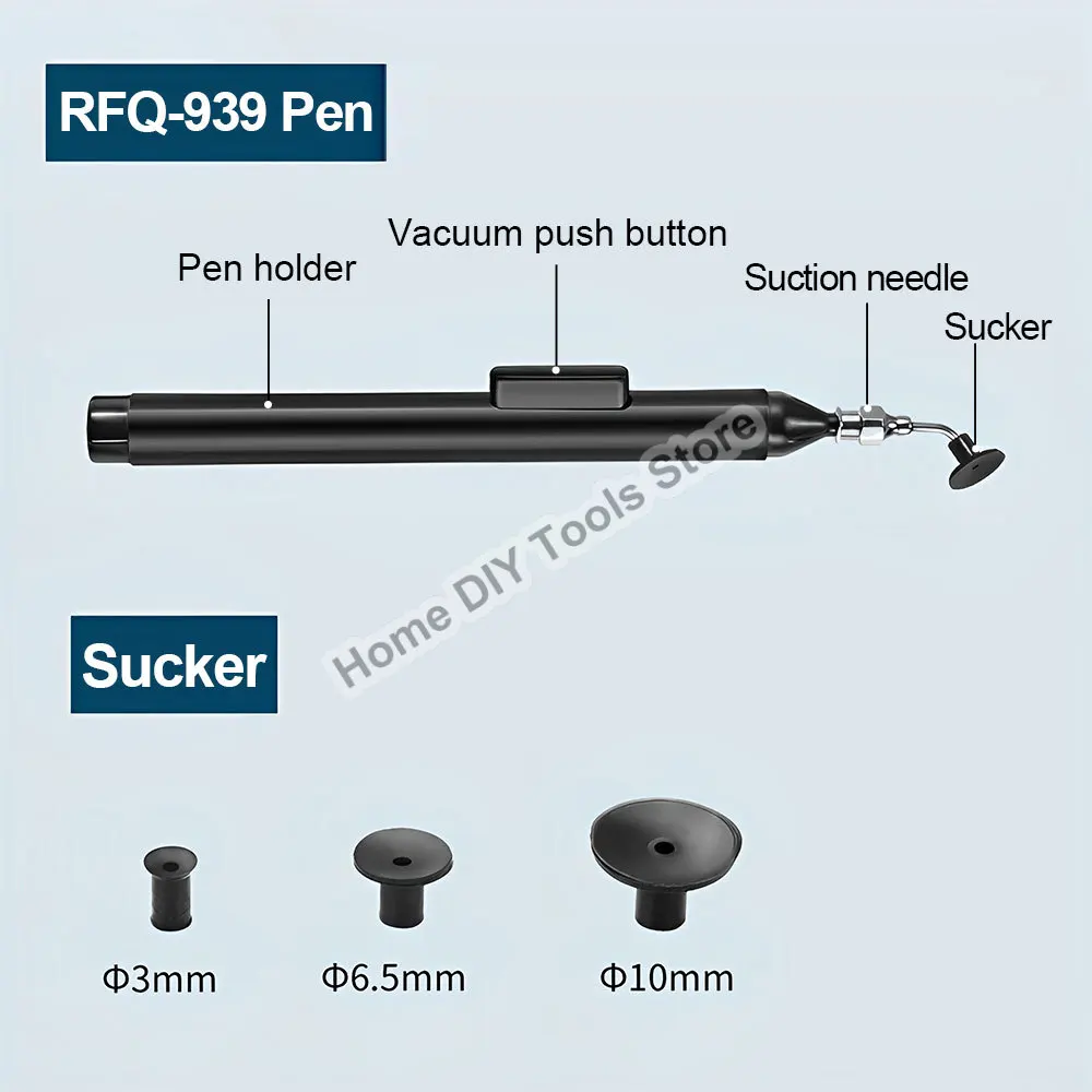 Vacuum Pen Suction Pen Sucking Pickup Tool Kit with 3 Suction Pads  for IC SMD Precision Component Placement