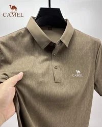 New Embroidered Silk Camouflage Short Sleeved Polo Shirt, Summer Men's Fashion Trend, Business and Leisure, Breathable and Cool