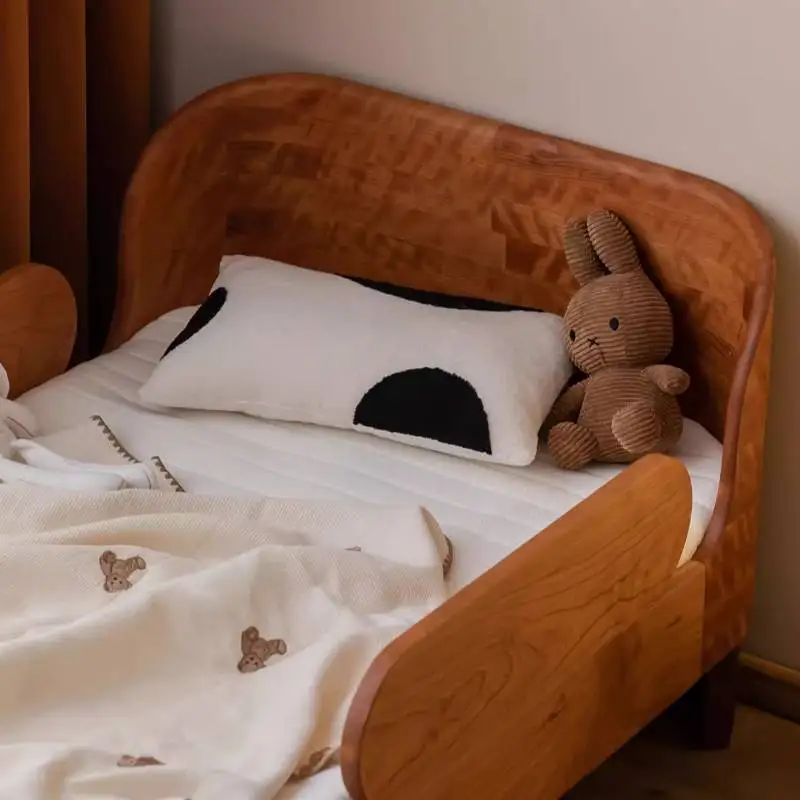 Full Size Wooden Kids Bed Sleeping Boundary House Single Princess Baby Bed Bedroom Design Safety Lit Pour Enfants Kids Furniture