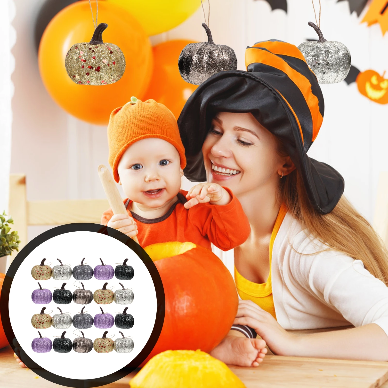 

20Pcs Exquisite Fake Pumpkins Halloween Decorations Colorfast Party Props for Home and Events Pumpkin for Halloween