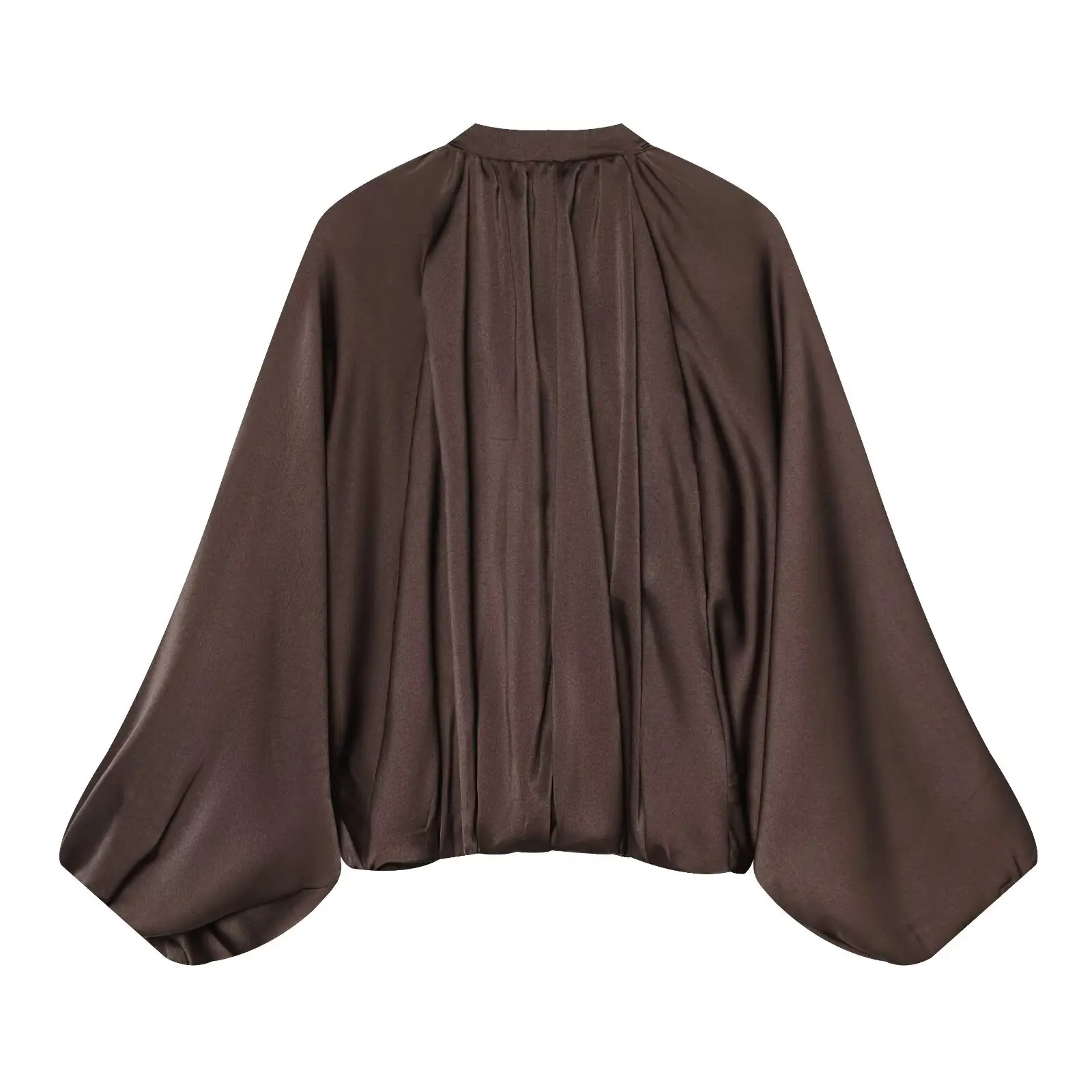 KONDALA Damen Casual Satin Bomberjacke Trendige High-Street Reißverschlussjacke Neu 2026 Frühherbst Elegante Schicke Puffärmel-Jacke – Detail 13