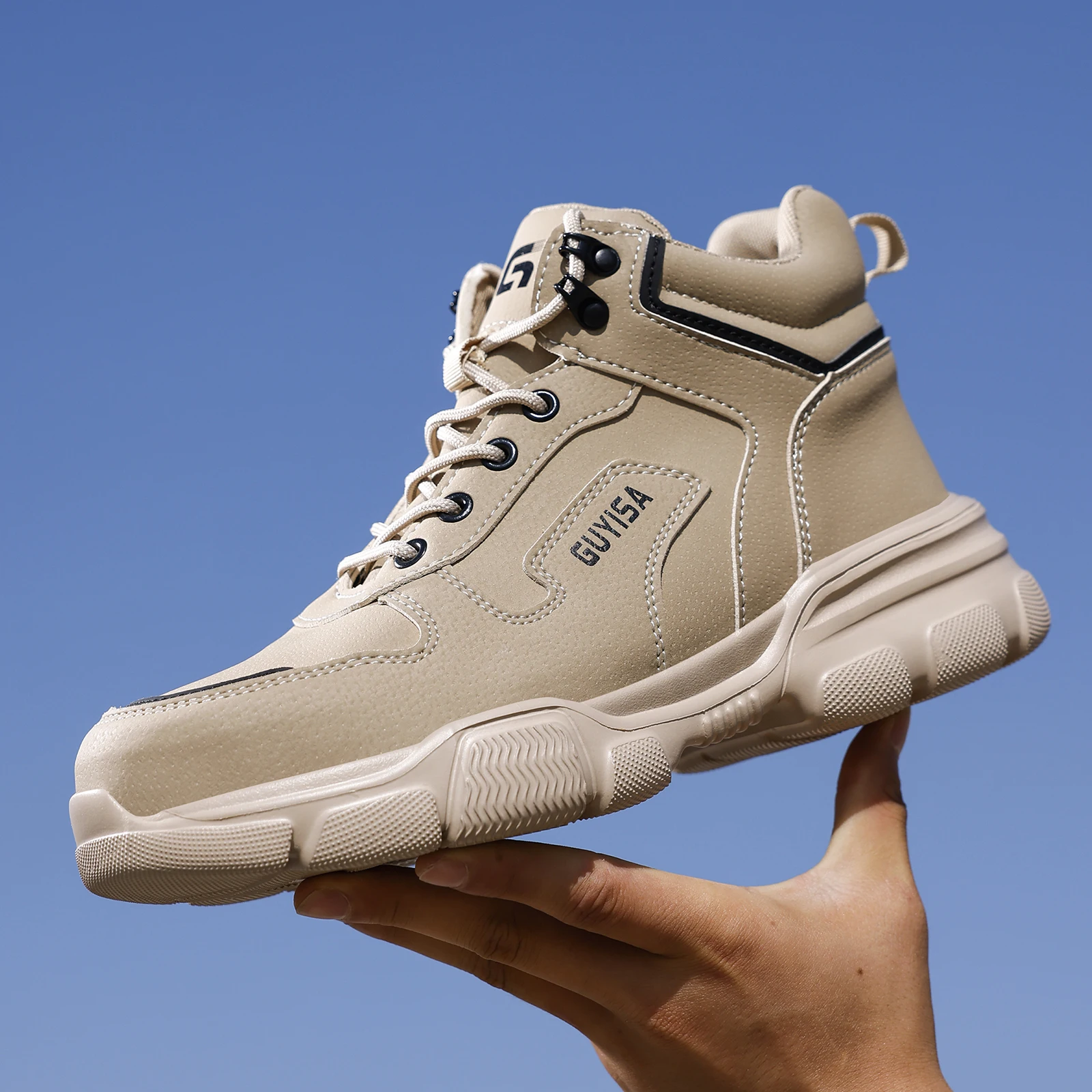 

GUYISA Men's Work Shoes - Breathable, All-Season Style. Breathable, Lightweight, Comfortable. Rubber-soled. Ultra-fine leather s