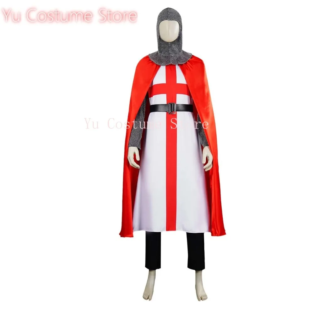 

Юй Костюм Магазин Хэллоуин Карнавал Вечеринка Взрослых Мужчин Средневековый Крестоносер Тамплиер Рыцарь Косплей Костюм