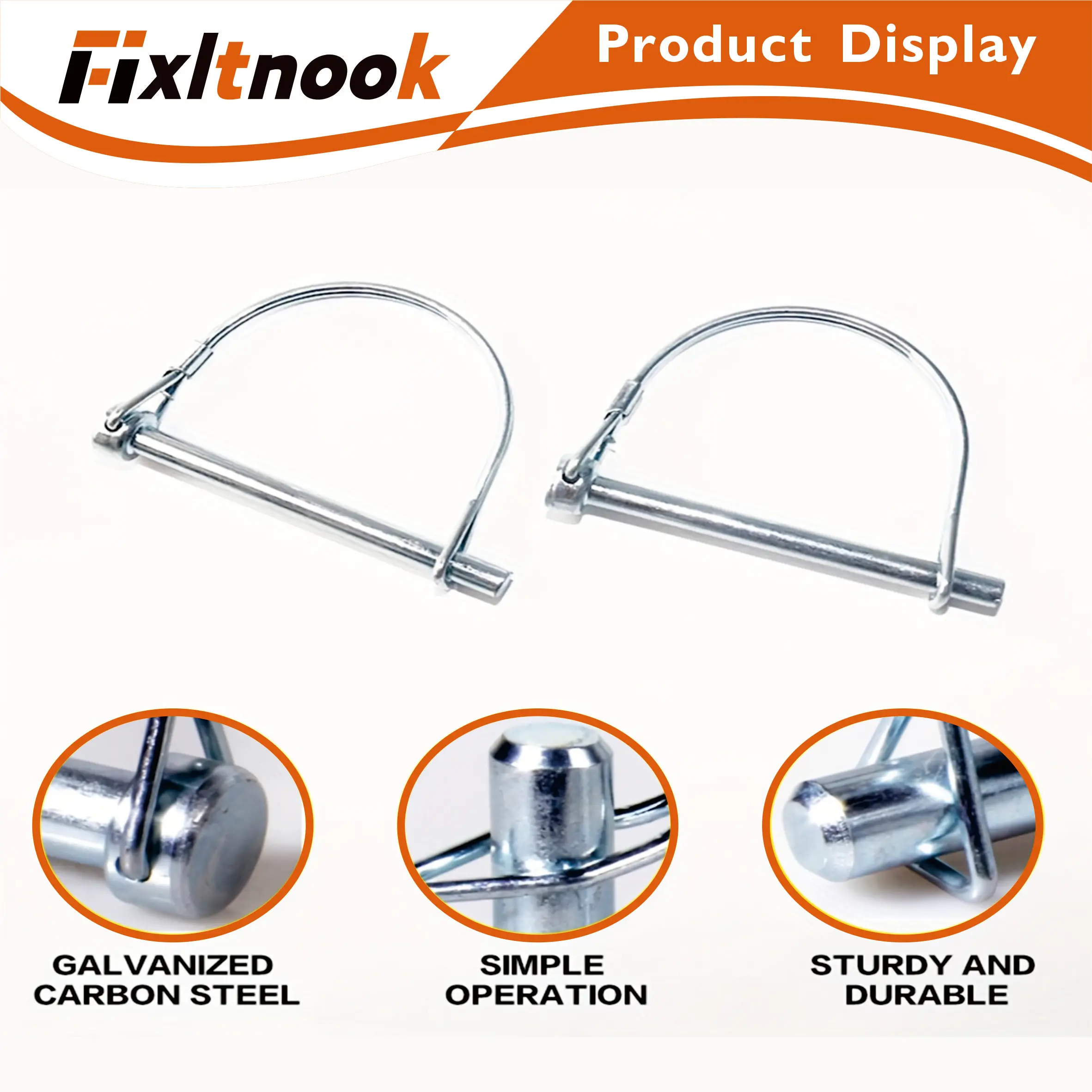 Farm trailer lawn garden with 6 1/4 inch heavy-duty stainless steel spring locking pins