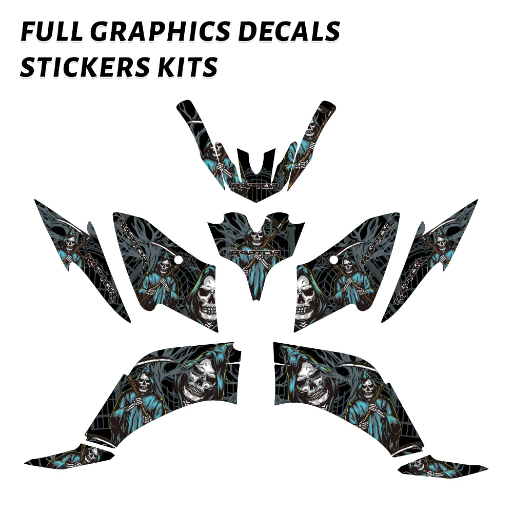 

ATV Background Graphics Decals Deco Stickers Kit Fit for Yamaha Raptor 125 2011-2013 Raptor 250 2008-2013 YFM 250R 150R
