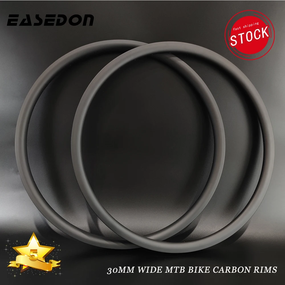 EASEDON Super Light Only 320g 29ER MTB Bike Carbon Rim T800 30mm Width 30mm Depth Clincher Tubeless Hookless XC AM Bicycle Wheel