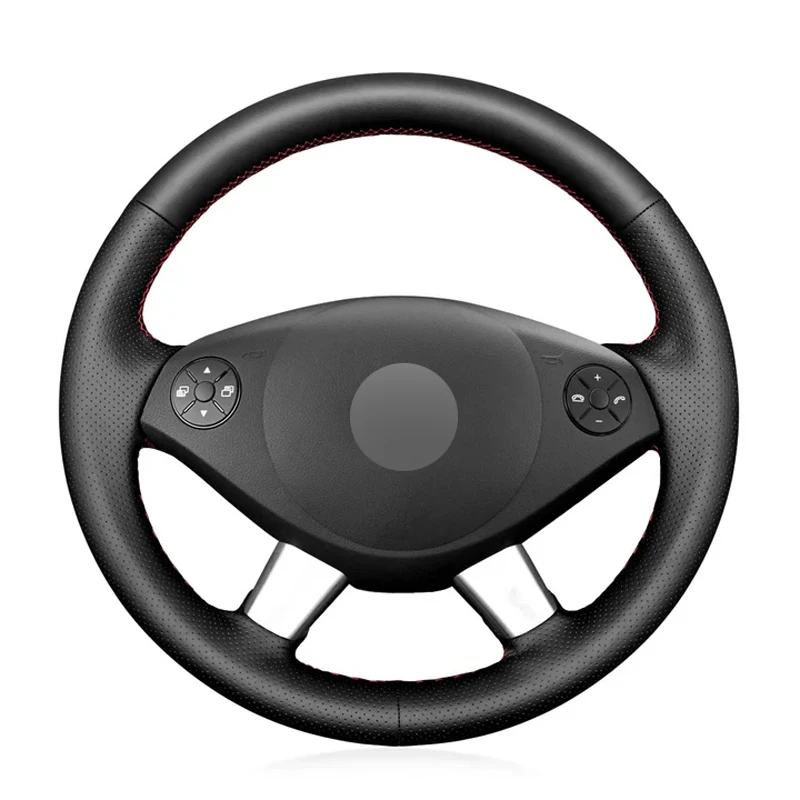 Alcantara Steering Wheel Cover Real Leather Red Thread Hand Sewing Car Accessoires for Mercedes-Benz W639 VIANO / VITO / VALENTE