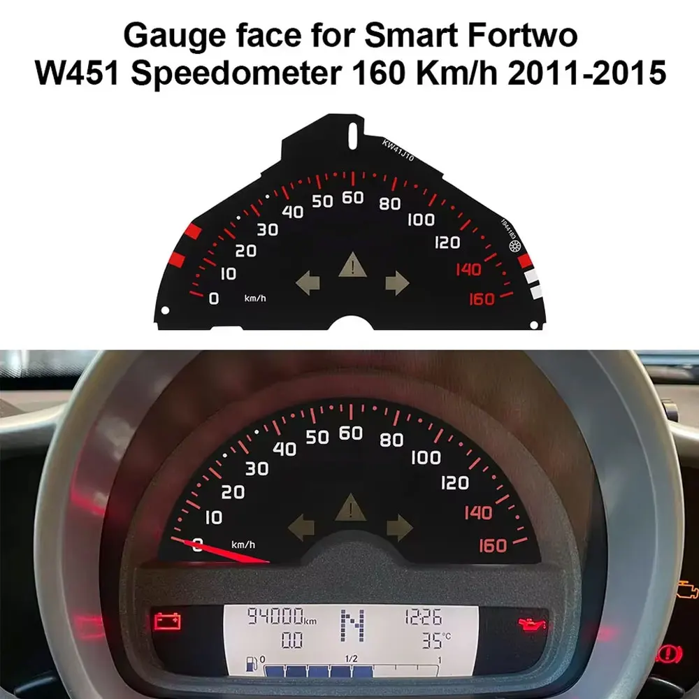 3-teiliges Set Anzeigegeräte für Smart Fortwo W451 Tachometer, Drehzahlmesser und Uhr 200 km/h 160 km/h – Detail 6
