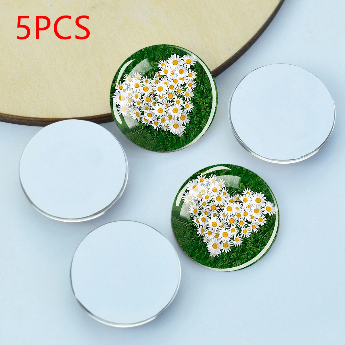 5pcs/lot Flower Round Glass Cabochon 25MM DIY Pendant Pattern Jewelry Making Crafts Supplies
