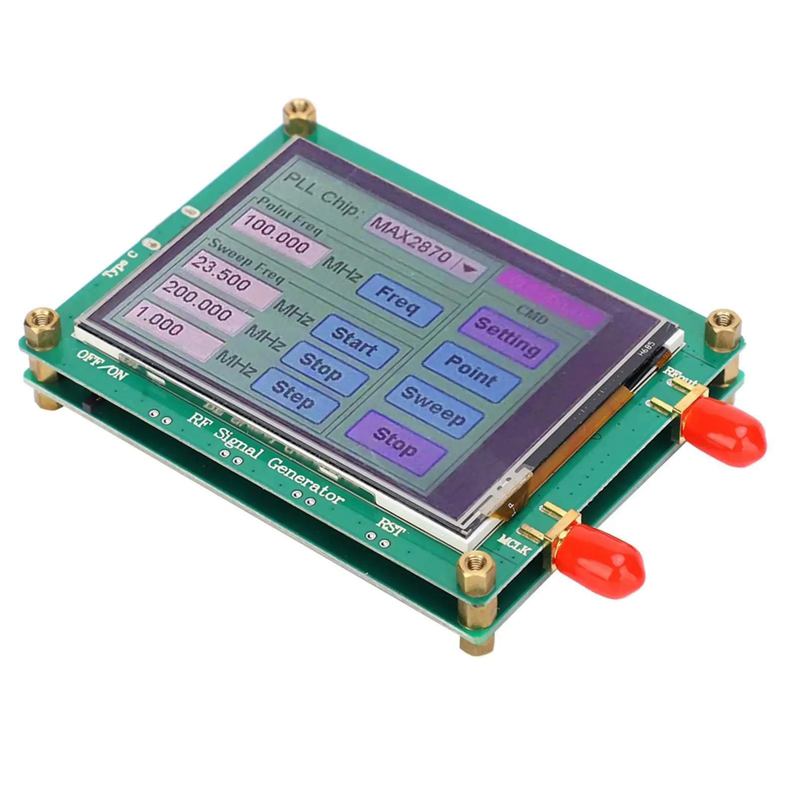 High Stability Low Noise RF Source Generator Module Frequency 23.5 to 6000MHz MAX2870 Design for Precision Applications