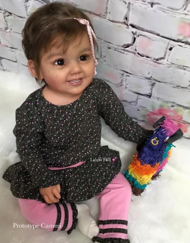 

Cammi Reborn Toddler Vinyl Doll Kit by Ping Lau 28"Rooted Hair Visible Veins