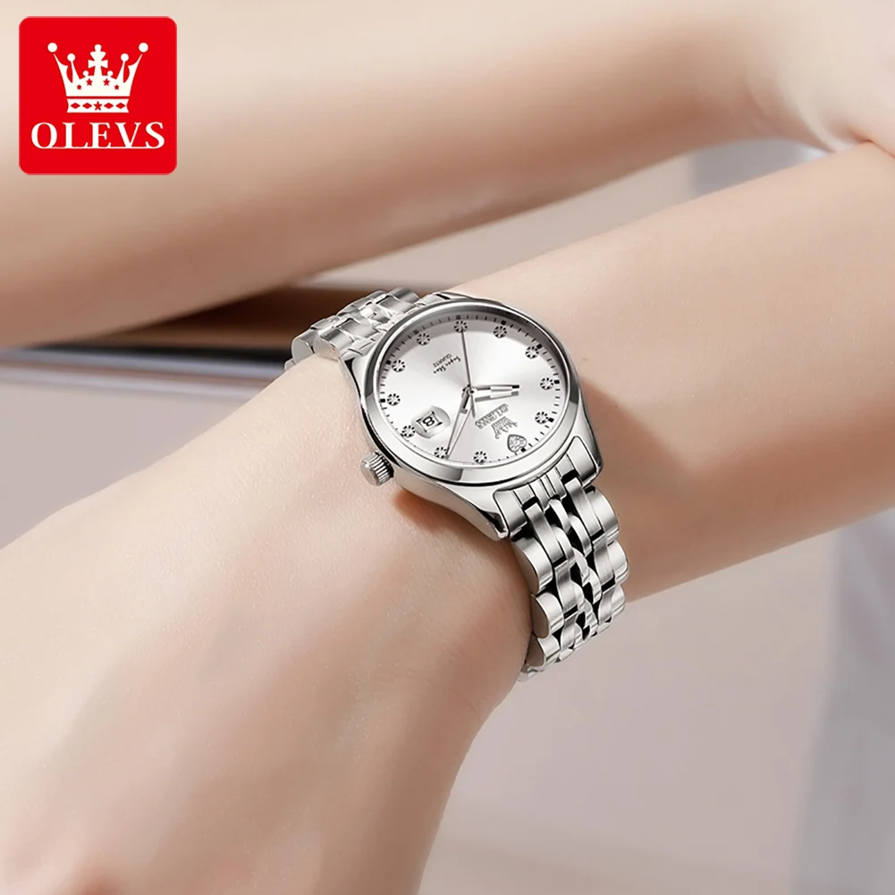 OLEVS Watches 5649 Womens Watch Original Elegant Quartz Watch Waterproof Luminous Date Watches For Women Gifts Reloj New