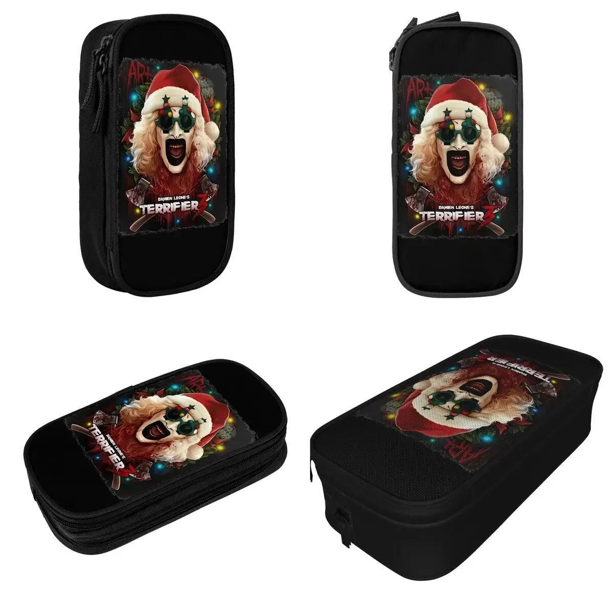 

New Terrifier 3 Christmas Santa Pencil Cases The Clown Pencilcases Pen Holder Large Storage Bags Office Zipper Accessories
