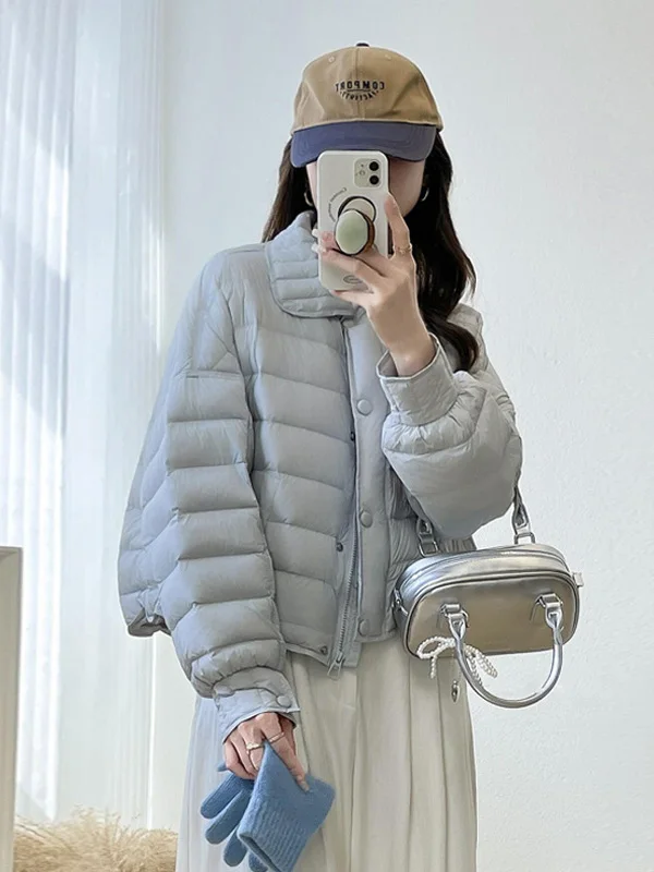 

Sweet Button Thick Cotton Jacket Women's Fashionable Casual Style Winter New Arrival Versatile Long Sleeve Single Button Closure