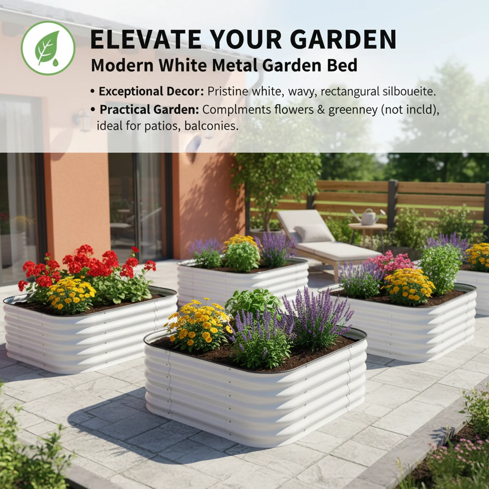 

4-Size Galvanized Raised Garden Bed Kit Planter Garden Boxes Outdoor Large Metal Raised Garden Beds for Vegetables, Flowers