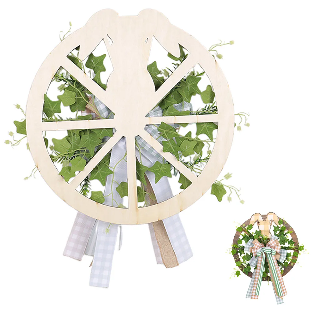 

Artificial Easter Bunny Wreath Spring Garland Hanging Decoration Front Door Window Porch Photography Prop Front Door Decorations