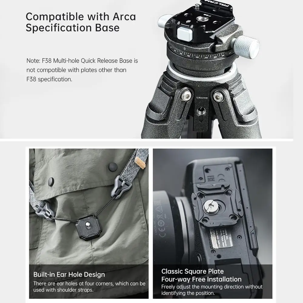 Falcam F38 متعدد الفتحات نظام الإصدار السريع لوحة عالمية كاميرا DSLR Gimbal Arca السويسرية محول التبديل السريع 1/4 ''3/8''