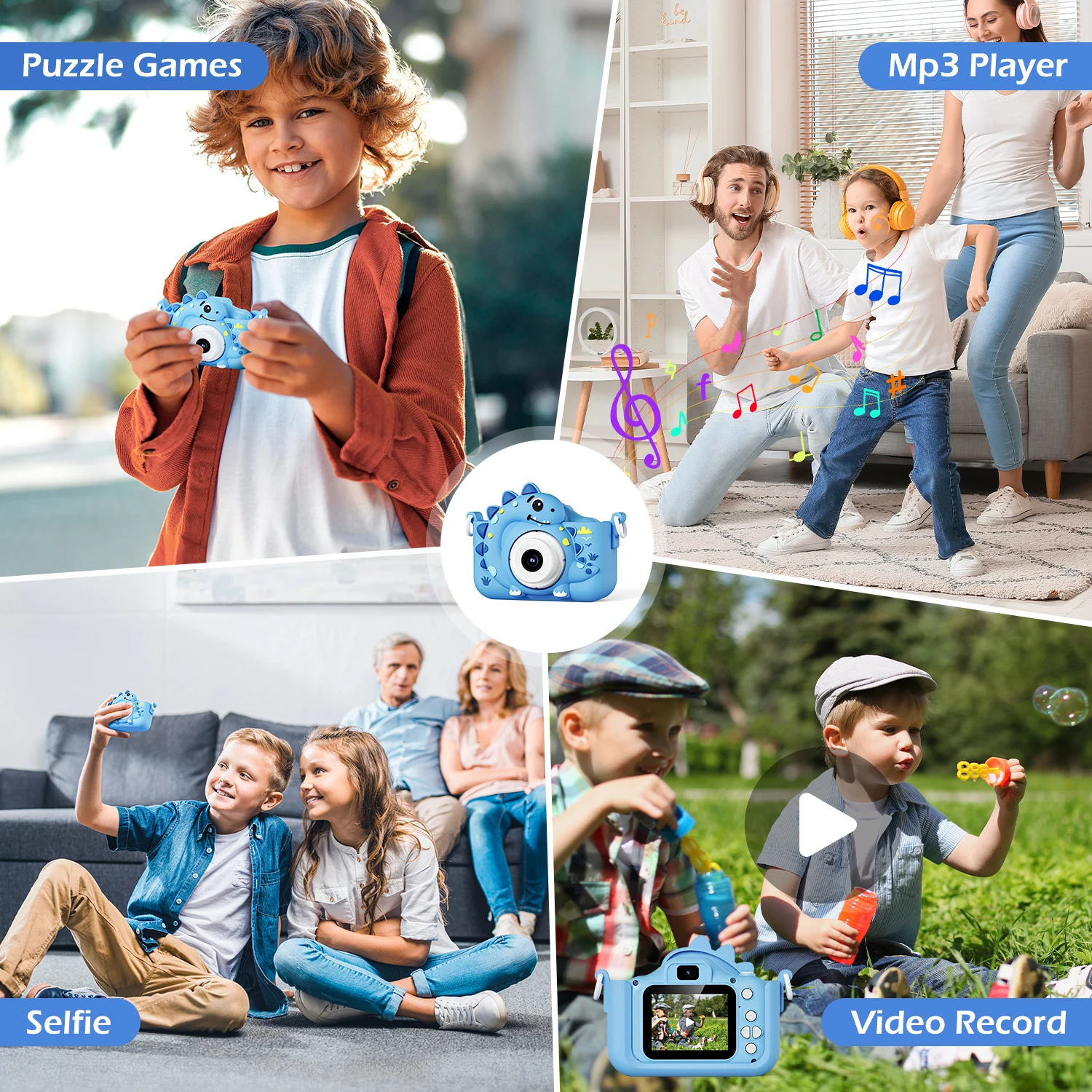 Mini appareils photo numériques pour enfants, mignon, avec carte 32G, jouets éducatifs, prise de vue vidéo HD 1080p, cadeaux d'anniversaire pour bébés