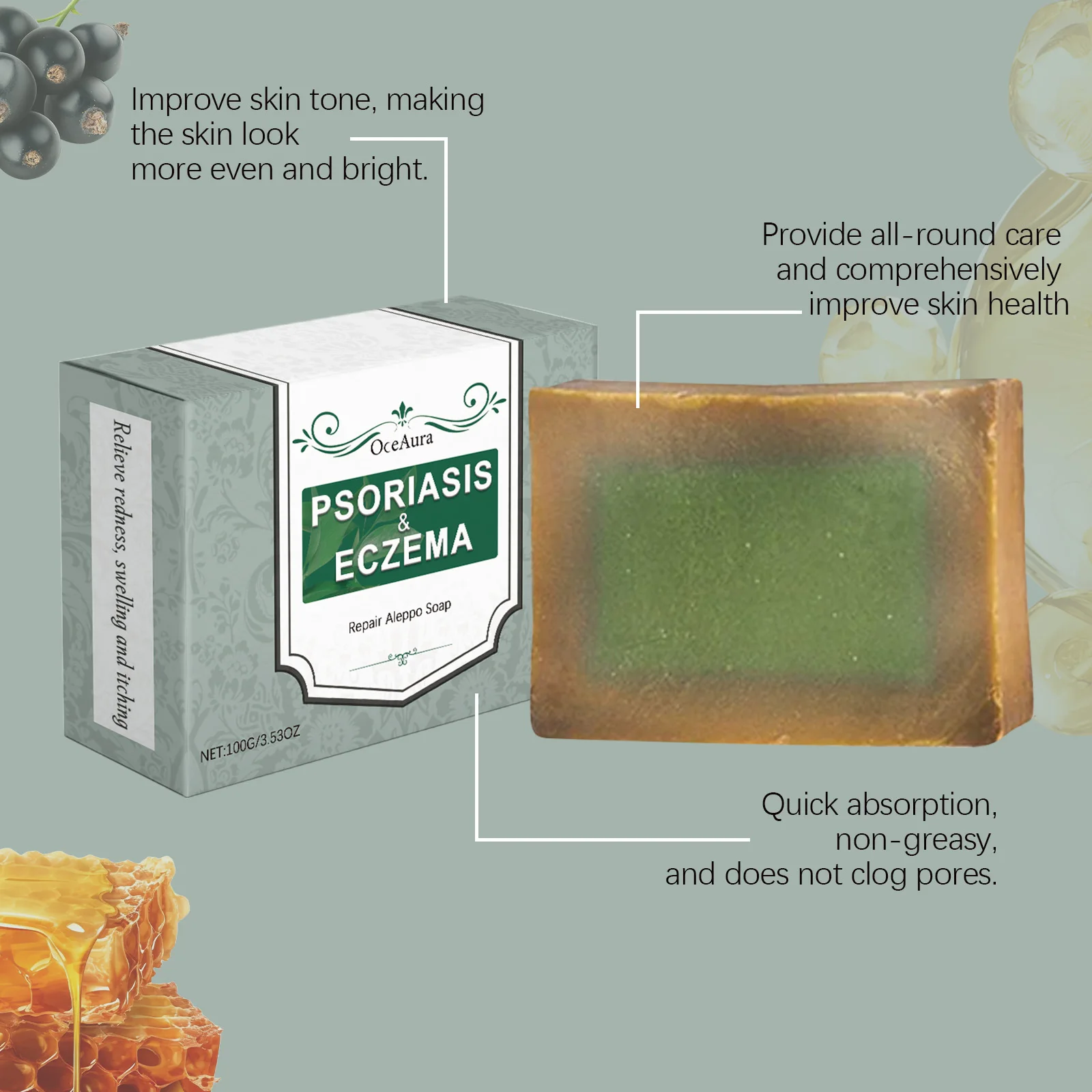 สบู่รากขิงโอเชอร่า 3.53 ออนซ์ - ดูแลผิวทุกวัน ปรับสภาพผิวให้เรียบเนียน และฟื้นฟูความเปล่งประกายของผิว ใช้งานง่าย