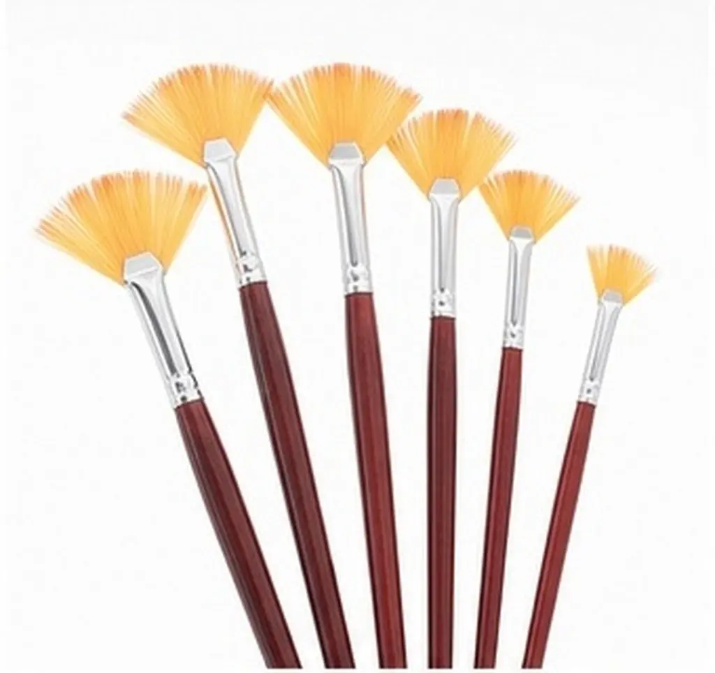 6 pcs Set Painting Brush Watercolor Art Halloween Christmas New Year Art Paint Brush Set Art Paint Brushes Set Fan