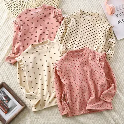 MILANCEL Kids Long Sleeved Undershirt Girls Cute Floral Dots T-shirt 2-10T Children Boys Sweet Tops Bottoming Shirt