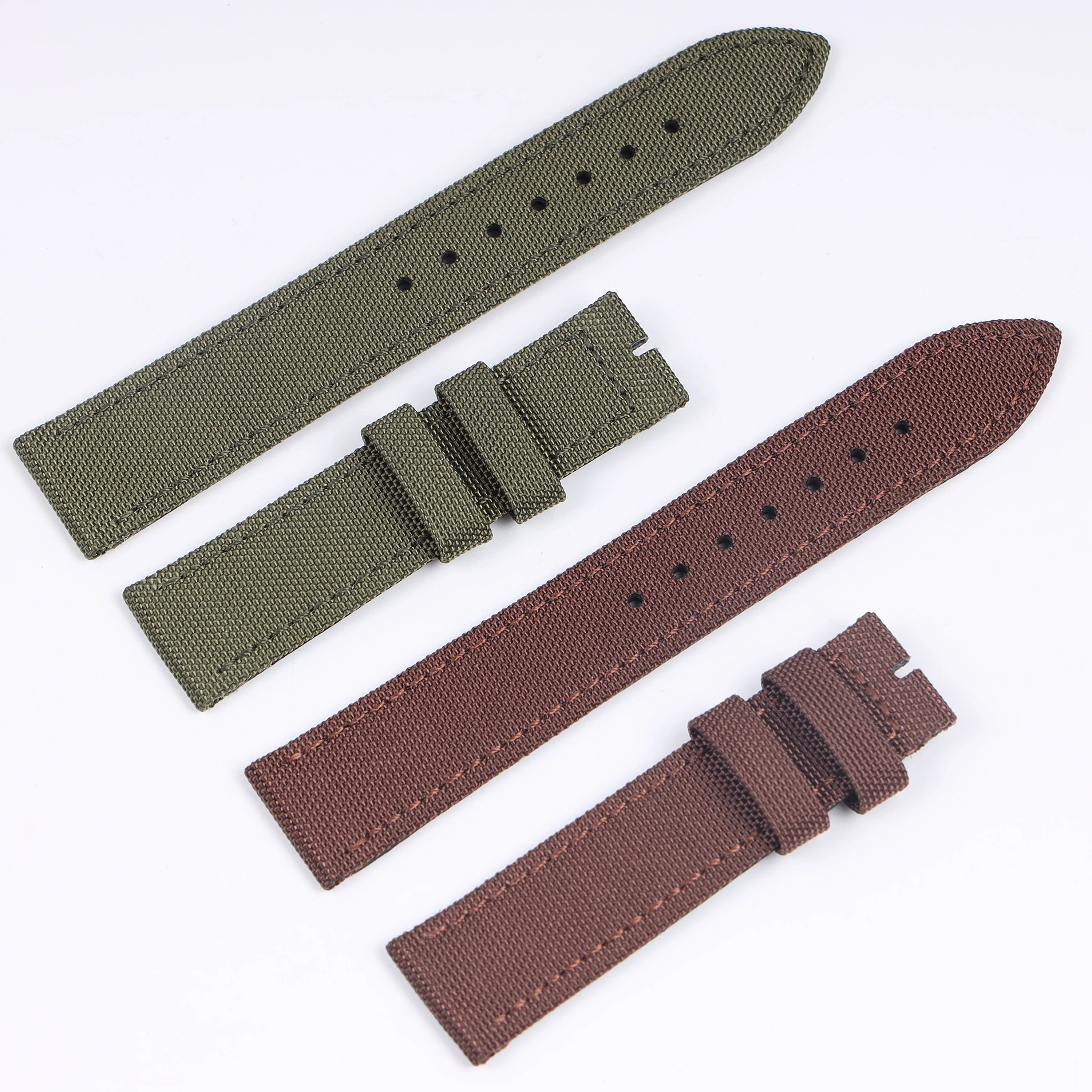 

18 19 20 21 22 23 24mm canvas watchband high quality nylon watch strap women men black blue brown green wrist bracelet