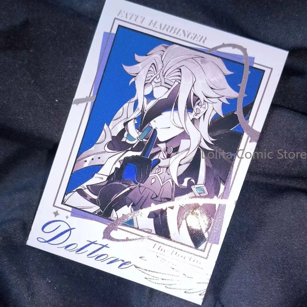 Anime Genshin Impact Il Dottore Cosplay figure 3 inches small card Collection card Accessories ornament Halloween gift - view 2