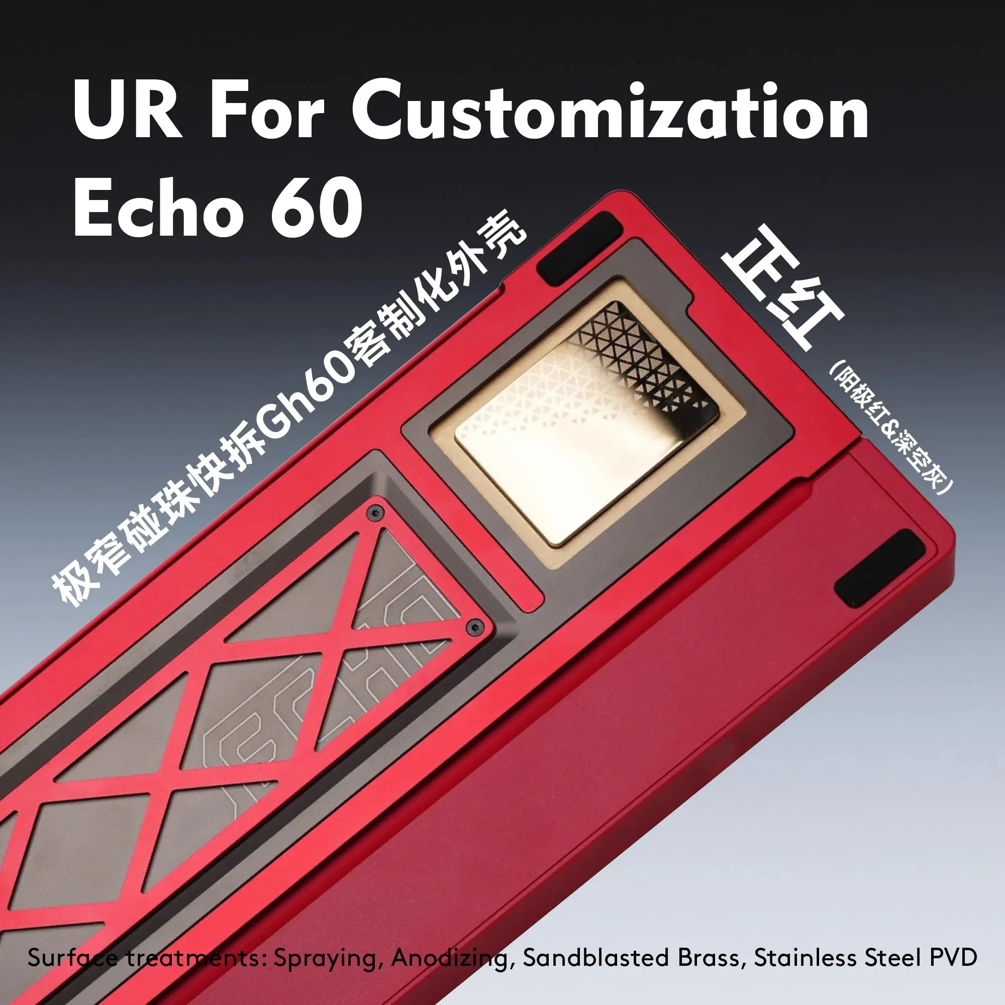 UR Studio Echo60 Mechanical Keyboard Case Aluminium Alloy Quick-release Structure Keyboard Shell For GH60 6 PC Gamer Gifts