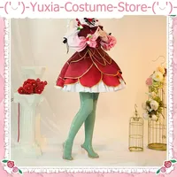 Anime! Vtuber Nijisanji OBSYDIA Rosemi Lovelock Game Suit Lovely Red Dress Uniform Cosplay Costume Halloween Party Outfit