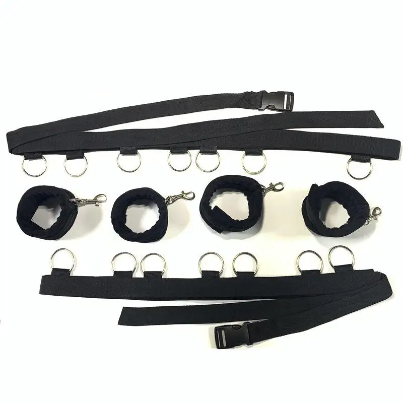 【AD】Bed Restraint Set Couple Sex Toys Bondage Handcuff Kit Adult Game Tool 18+ Erotic Tie Downs Arm Ankle Eyeblinder  Sextoy view 4