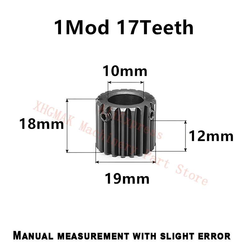 Full Tooth Upgrade 1mod Gear Rack 10*10*500mm + 1mod 17teeth Pinion 45 Steel Gear Metal Gear Rack And Pinion