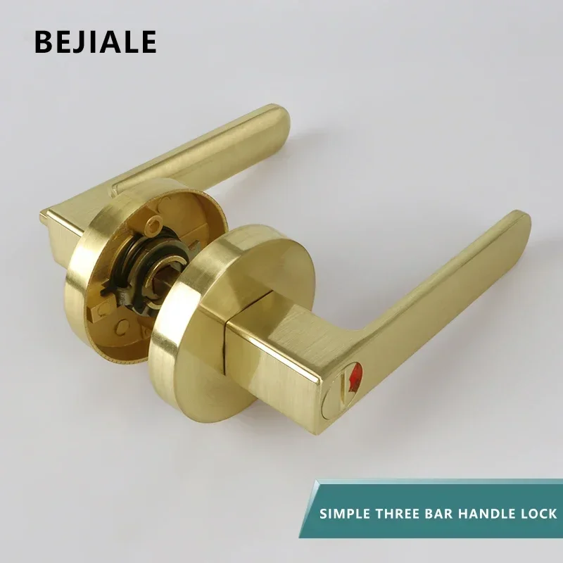 Bathroom Door Lock With Red and Green Indicating That There Is No One Indoor Door With Key Handle Wooden Door Spherical Lock