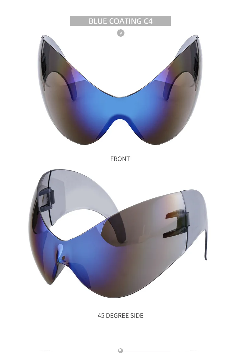 Y2k Sport Sonnenbrille Frauen Luxusmarke Trend Punk Sonnenbrille für Männer Retro 2000's Wrap Around Sonnenbrille futuristische Sonnenbrillen – Detail 21