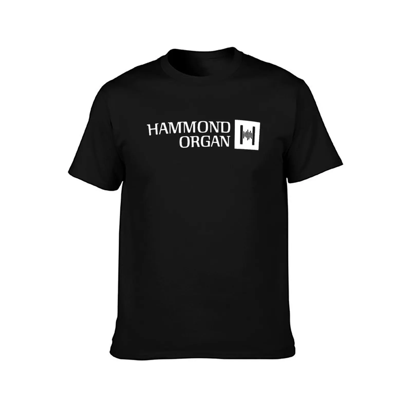 Hammond Organ Logo T-Shirt, Summer Casual Cotton Tee, Oversized Streetwear Tops, Vintage Graphic Print, Loose Fit Short Sleeve