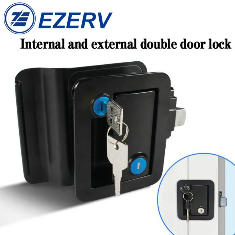 RV smart remote lock, caravan keyless entry door lock, deadbolt handle with key for travel trailers, RVs, caravans, and trucks