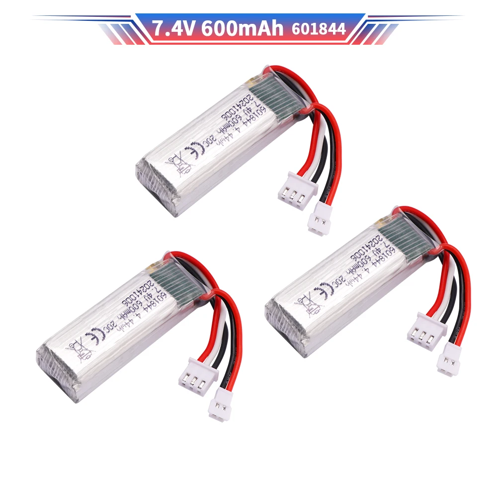 601844 7.4 فولت 600 مللي أمبير بطارية مع كابل شحن ل WLToys F959 XK DHC-2 A600 A700 A800 A430 RC طائرة RTF قطع الغيار البطارية