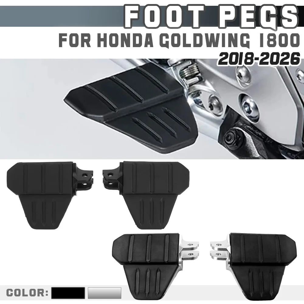 

Black Silver Driver Foot Board Motorcycle Footrests Rider Footpegs Highway Pegs For Honda Goldwing GL1800 GL 1800 Tour DCT 2018-