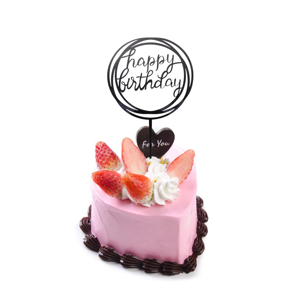 

Birthday Cake Insert Fruit Dessert Table Decorative Supplies Peach Heart