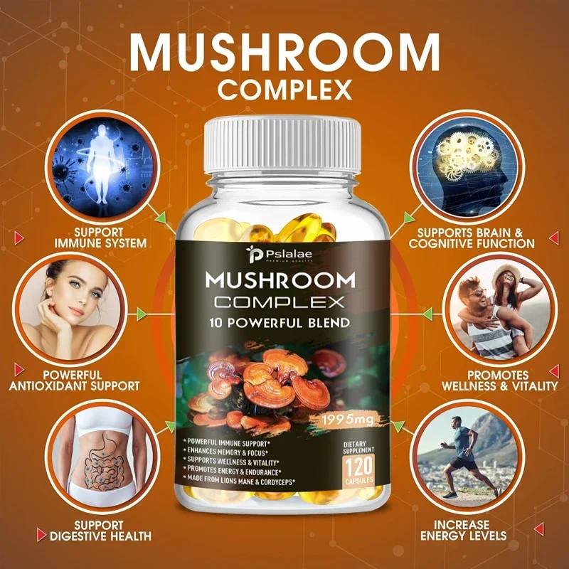 Mushroom Supplements - Support The Immune System, Memory, Focus and Clarity and Increase Energy