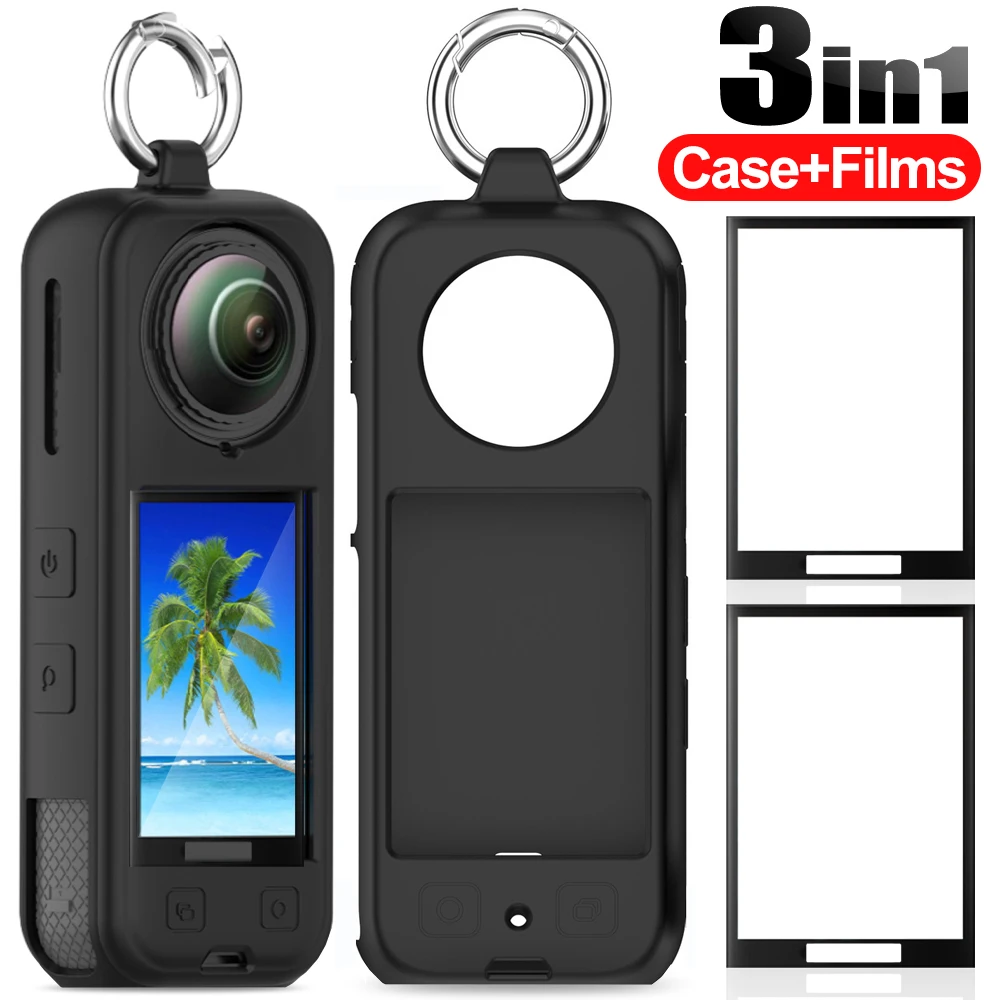 Силиконовый защитный чехол для камеры Insta360 X5, сумка HD, прозрачные защитные пленки для экрана камеры с защитой от царапин, аксессуары для Insta360 X5