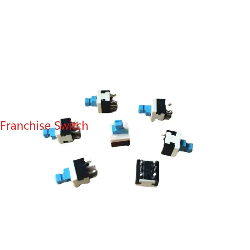 

10PCS 8.5*8.5*13 Square Head Self-locking Switch Button With Lock Key Power Supply Double Row 6 Pins