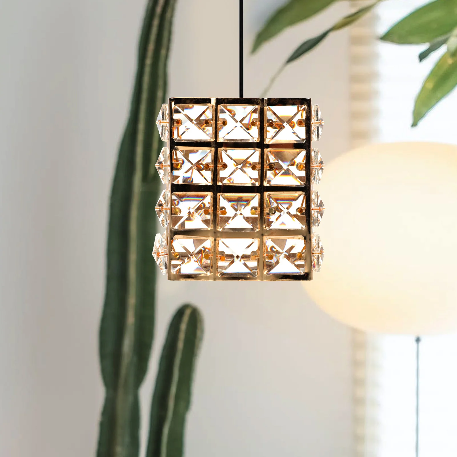 

Crystal Lampshade Ceiling Light Cover Glass Zinc Alloy Material Softens Light Exquisite Home Decor for Living Room Bedroom Hotel