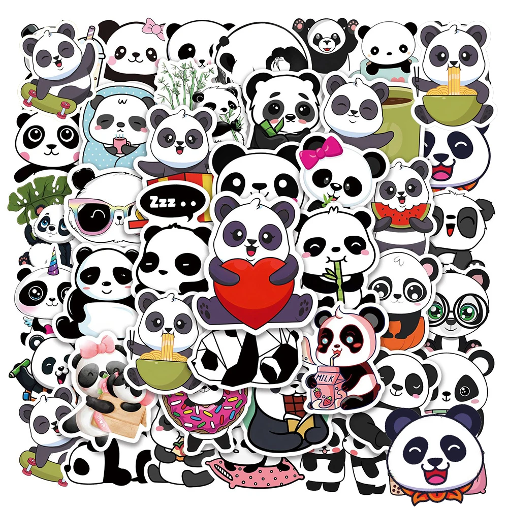 10/30/50pcs Kawaii Panda Animal Cartoon Stickers Funny Graffiti Decals DIY Water Bottle Phone Fridge Waterproof PVC Sticker Toy
