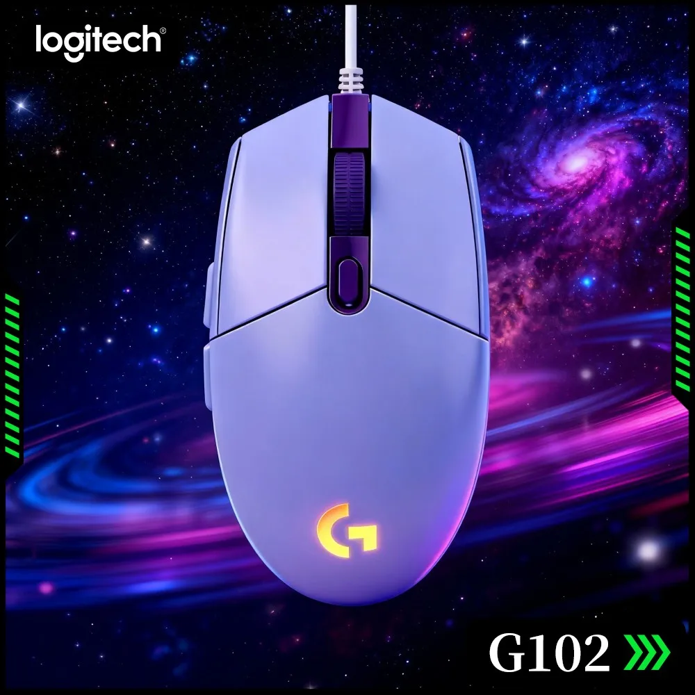 Logitech G102 Prodigy Gaming Mouse Stable Wired Transmission RGB Glow Light Chassis For PC Laptop Gaming Setup