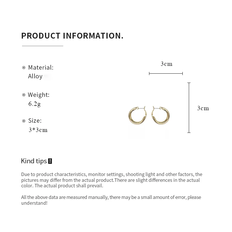 C-shaped Metal Geometric Circle Hoop Earrings for Women Temperament New Simple Advanced Personality Party Wedding  Jewelry image 6