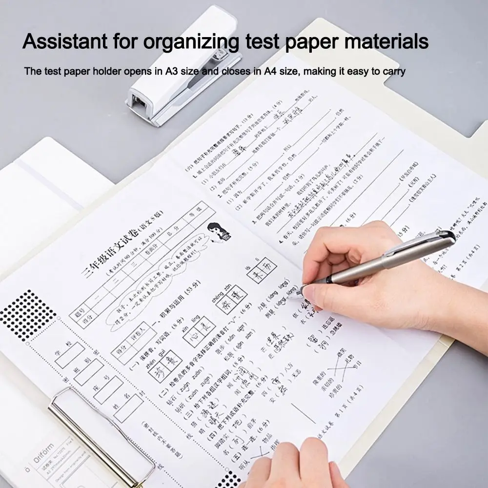 

Durable Strap Desig A3 File Folder Multifunction Waterproof Classification Organizer Exam Paper Storage Clip Student