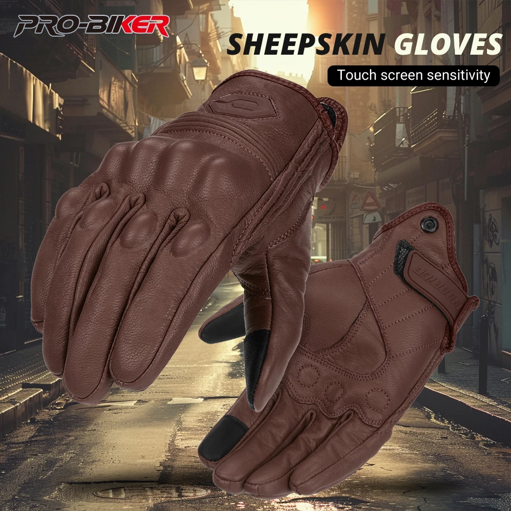 

Кожаные мотоциклетные перчатки с полным пальцем, дышащие мотоциклетные велосипедные перчатки, перчатки для мотокросса с сенсорным экраном