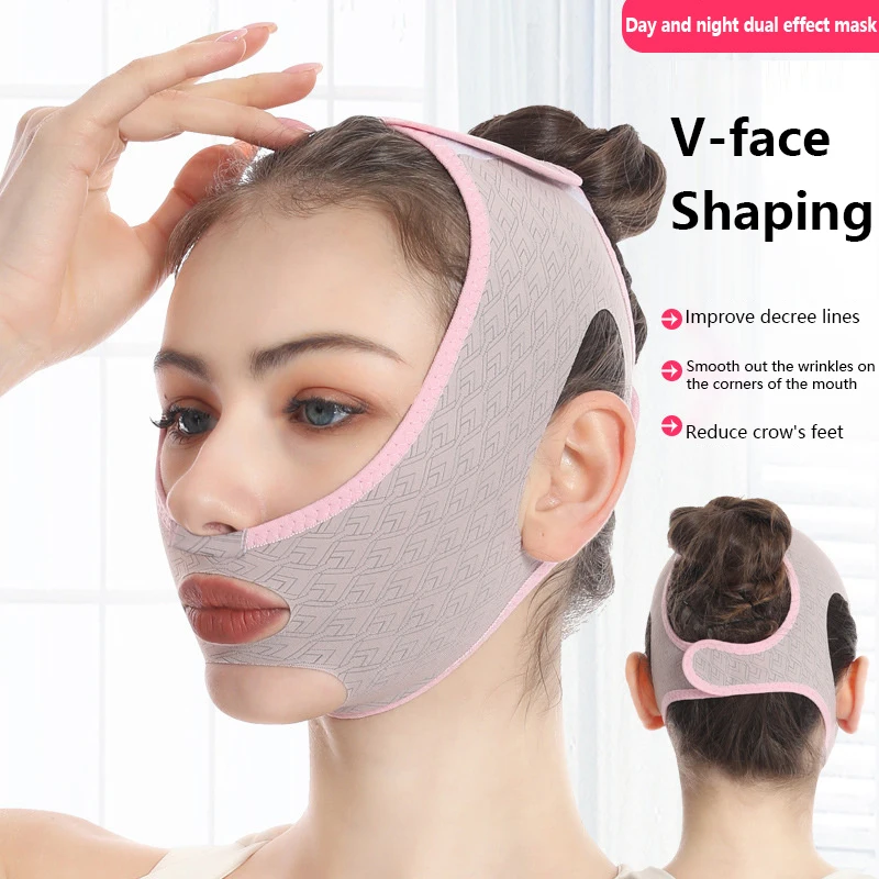 Bandage amincissant pour le visage, masque en forme de V, ceinture de levage du ruisseau et des joues, sangle anti déformable, outils de soins du visage